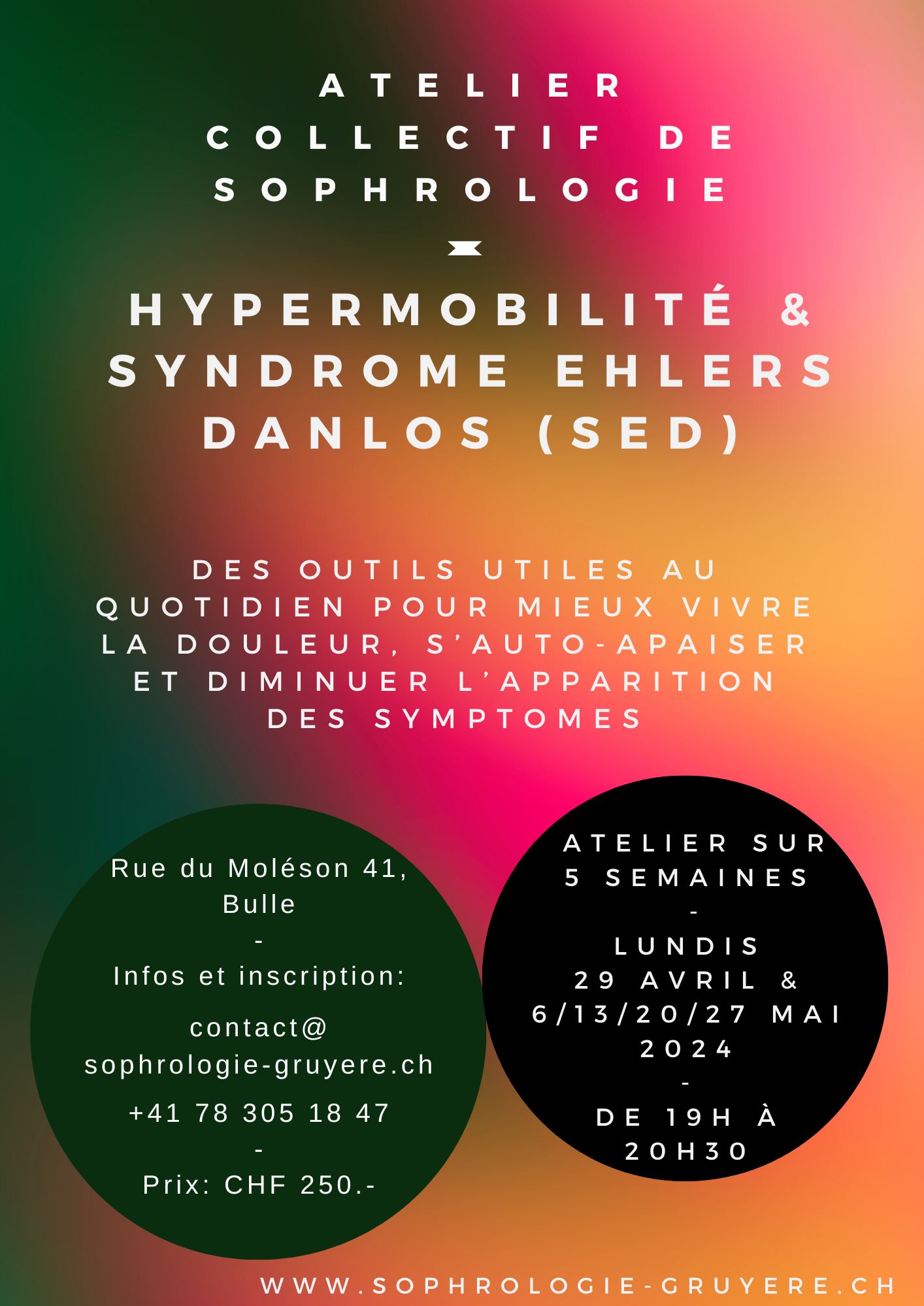 Cours collectif de sophrologie Syndrome Ehlers Danlos (SED) et HSD hypermobilité