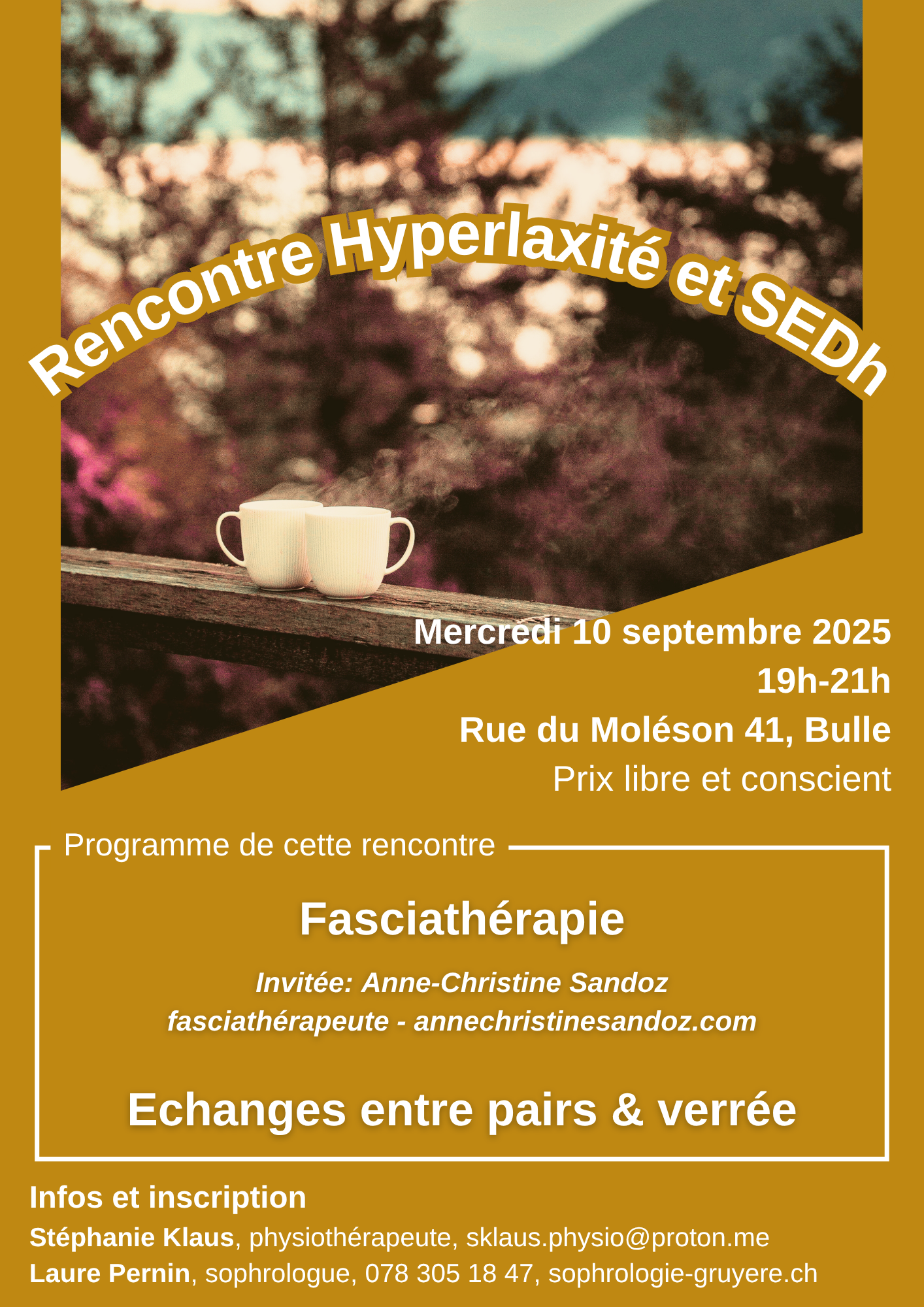 Flyer Rencontre du 10 septembre 2025 Rencontre hyperlaxité et SEDh - Fascia - PROJET